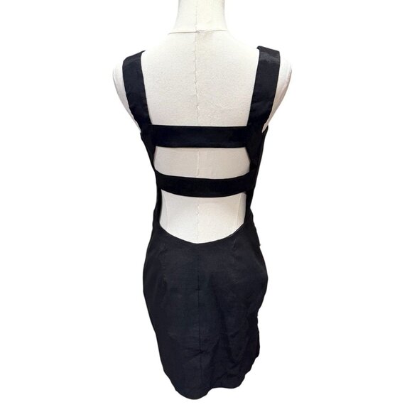 Y2K Jessica McClintock Babydoll Black Lace Illusion Mini Womens Dress Size 6 - Picture 5 of 13